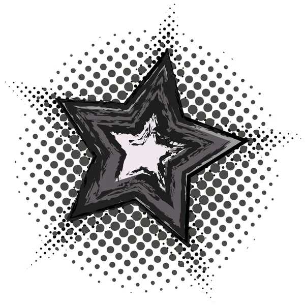 Grunge hvězda s vzorek polotónů — Stockový vektor