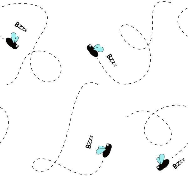 Mosca sem costura desenhos animados fundo —  Vetores de Stock