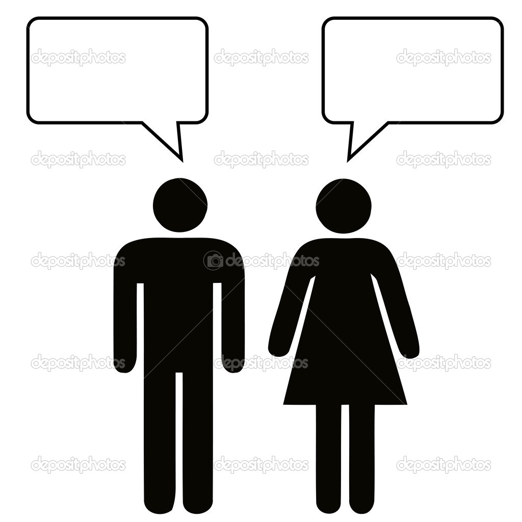 Man and woman talking