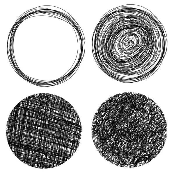 Hand drawn grunge circles — Stock Vector