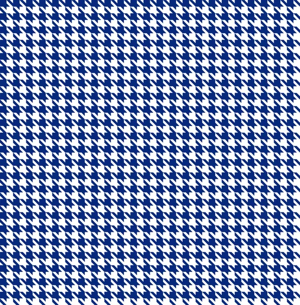 Fondo houndstooth azul-blanco sin costuras — Vector de stock