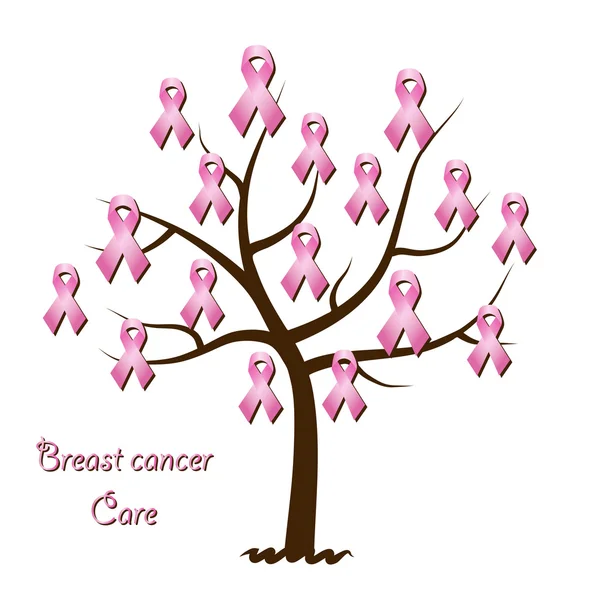 Breast cancer awareness tree — Stock Vector