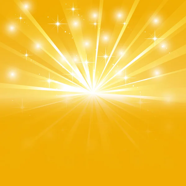 Bright sunburst with sparkles — Stock Vector
