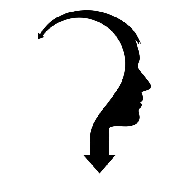 Abstracte mannelijke hoofd met pijl — Stockvector