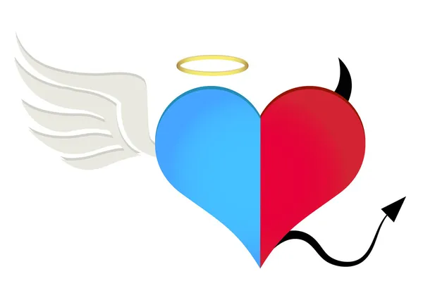 Angel and devil heart Stock Illustration