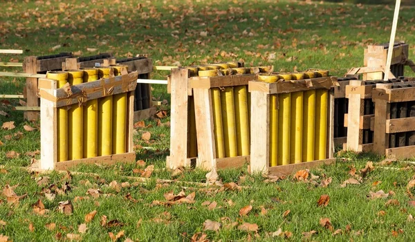 Mortars for fireworks, implementation — Stock Photo, Image