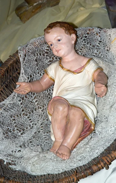Dítě Ježíš v jeho kolébce — Stock fotografie