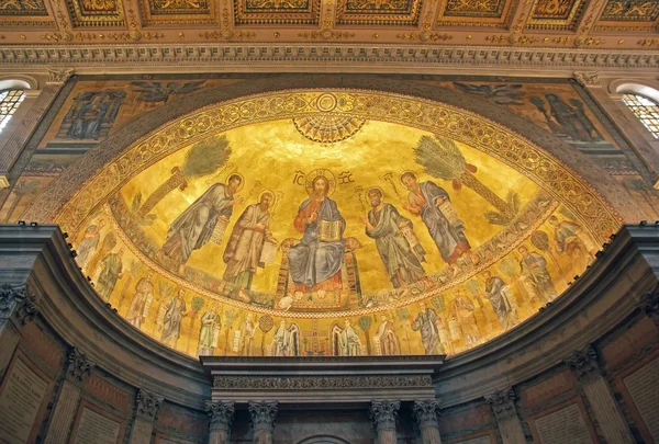 Basílica de São Paulo Fora dos Muros, mosaico interno, Roma, Itália Fotos De Bancos De Imagens