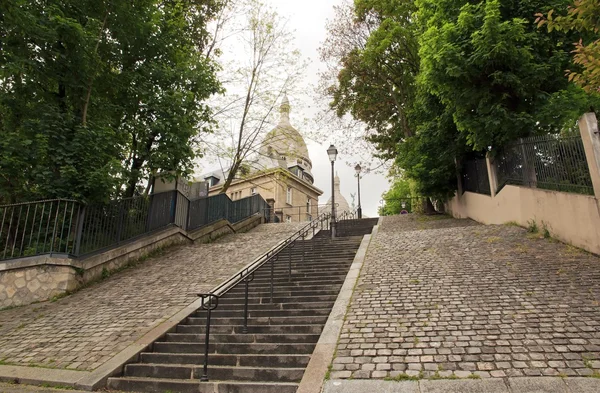 Escadaria para o Sagrado Coração, Montmartre (Paris França ) Fotos De Bancos De Imagens