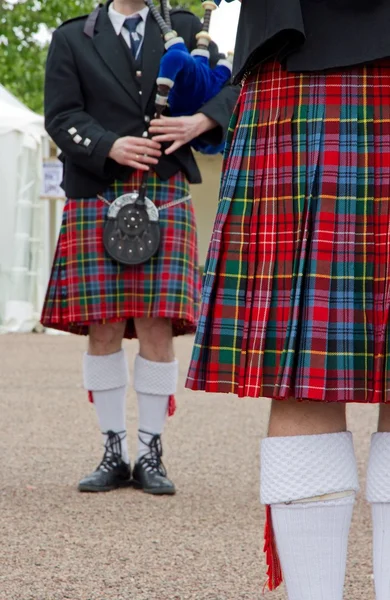 Kilt, tartan, Scottish musicians — Stock Photo, Image