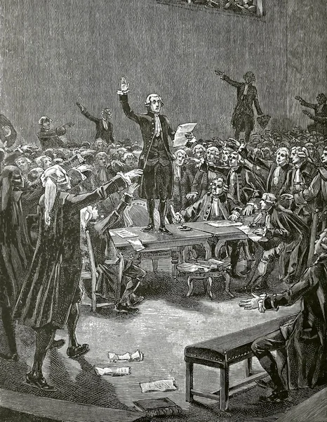 «serment du jeu де paume", гравіювання faizan і navellier по 1890. французька революція Ліцензійні Стокові Зображення