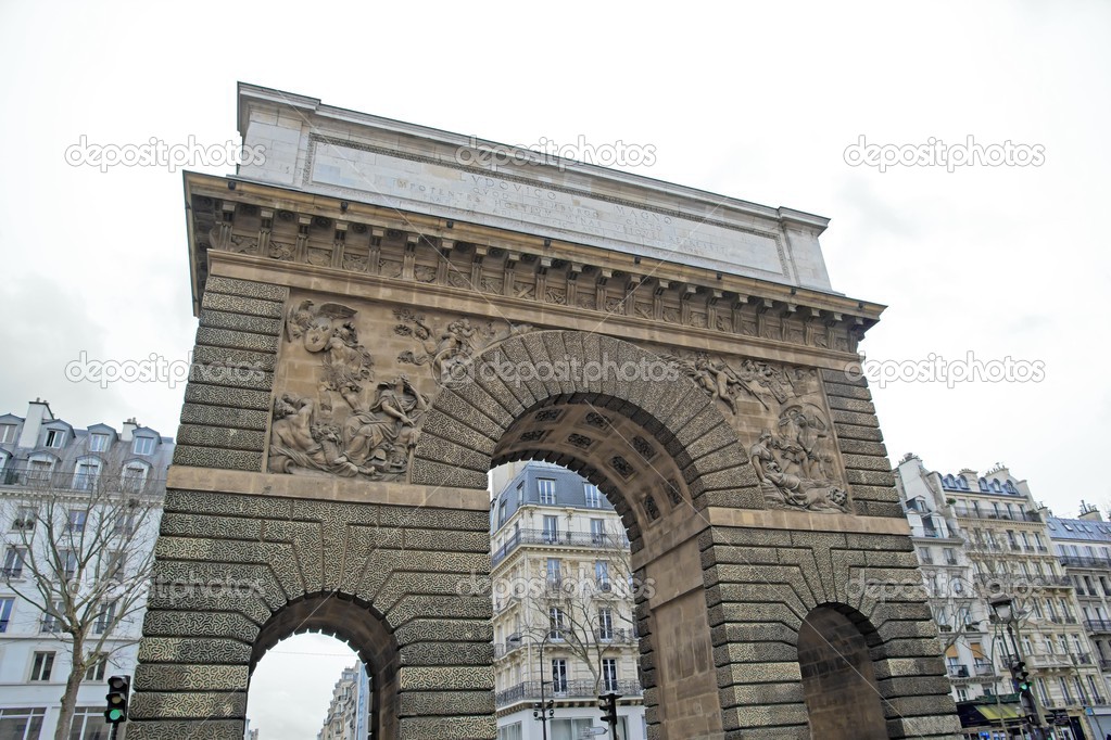 Saint-martin door (Paris France). Old building of access to the capital