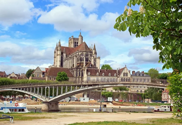 Cattedrale st Etienne, abbazia st tedesco, (Auxerre Bourgogne Francia ) — Foto Stock