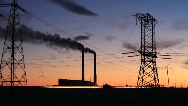 Ekibastuz Gres 000 Coal Fired Thermal Power Plant Ekibastuz Kazakhstan — Stock Video
