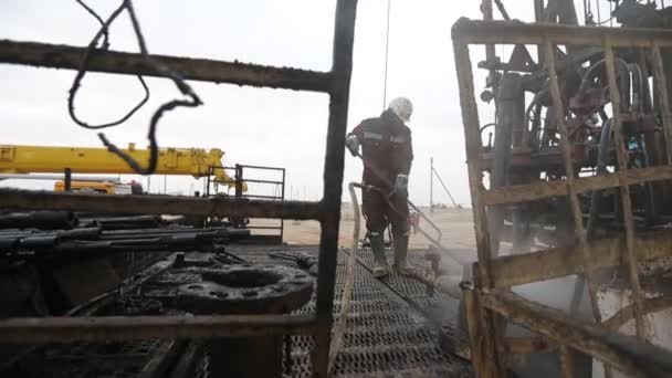 Uzen Campo Petróleo Gás Região Mangistau Cazaquistão Península Mangyshlak — Vídeo de Stock