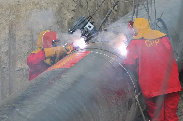 Almaty Bölgesinde Kazakistan Çin Doğal Gaz Boru Hattının Açılışı 2007 — Stok fotoğraf