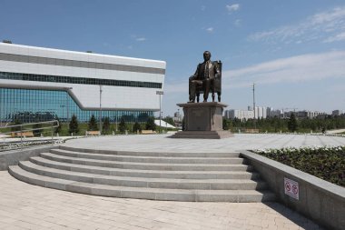Kazakistan Birinci Cumhurbaşkanı Nursultan Nazarbayev 'in Kazakistan' daki Nur-Sultan Anıtı. 04.07.2021.