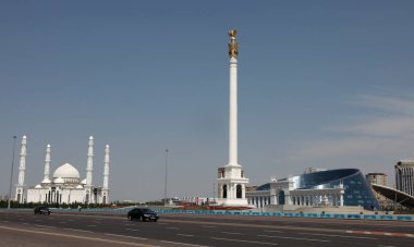 Aslen Akmolinsk, Tselinograd ve son olarak Astana olarak bilinen Nur-Sultan, Kazakistan 'ın başkentidir. 02.07.2021.