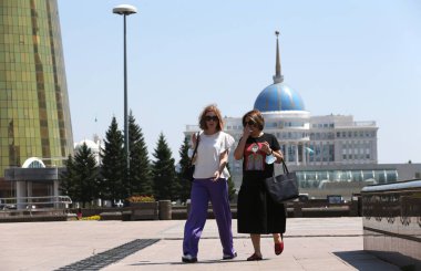 Aslen Akmolinsk, Tselinograd ve son olarak Astana olarak bilinen Nur-Sultan, Kazakistan 'ın başkentidir. 02.07.2021.