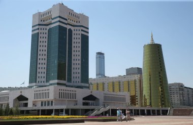 Aslen Akmolinsk, Tselinograd ve son olarak Astana olarak bilinen Nur-Sultan, Kazakistan 'ın başkentidir. 02.07.2021.
