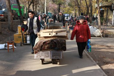 Illegal sale of goods in the center of Almaty city in Kazakhstan.05.11.2010.