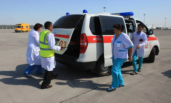 Exercises Emergency Forces Almaty Airport Kazakhstan 2011 — Stock Photo, Image