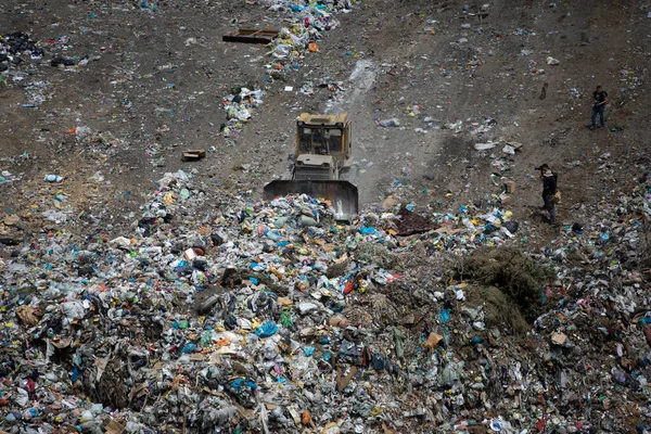 Landfill Solid Domestic Waste Almaty Region Kazakhstan 2021 — Fotografia de Stock