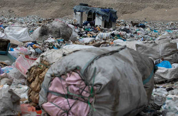 Landfill Solid Domestic Waste Almaty Region Kazakhstan 2021 — Stockfoto