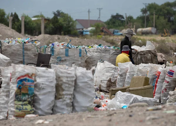 Landfill Solid Domestic Waste Almaty Region Kazakhstan 2021 — Foto de Stock