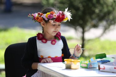 Flower festival in the central park of Almaty, Kazakhstan 09.23.2016.