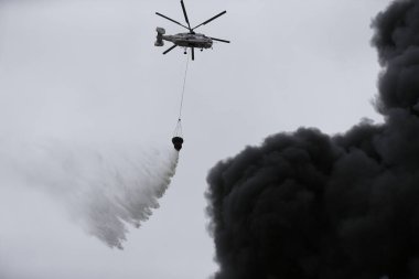 Fire of commercial warehouses in the city of Almaty.Kazakhstan.09.06.2019.