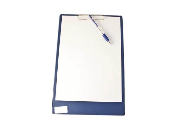 Планшет с ручкой и бумагой — стоковое фото