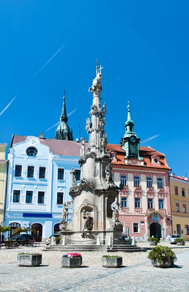 Szentháromság oszlop, Jindrichuv Hradec — Stock Fotó