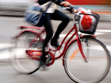 Young woman on bike