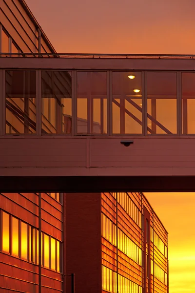 Bürogebäude bei Sonnenuntergang — Stockfoto