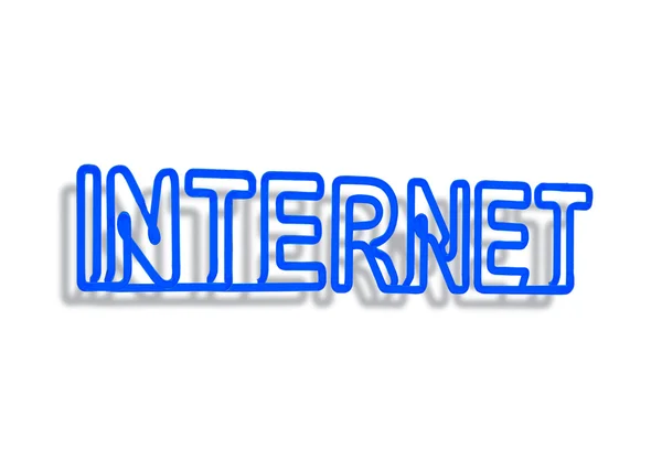 Internet neon teken — Stockfoto