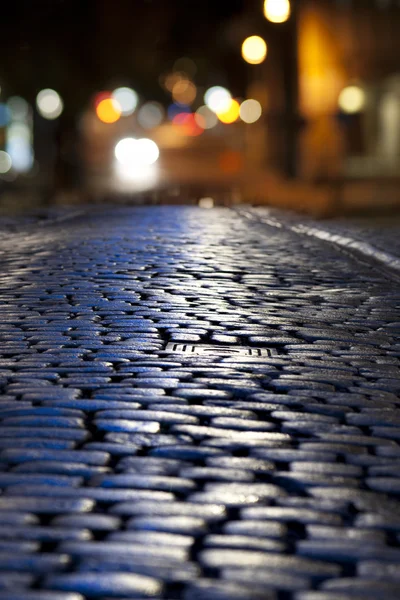 Gatan med kullersten stenar — Stockfoto