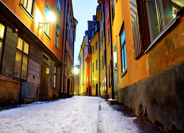 Rua estreita em Estocolmo — Fotografia de Stock