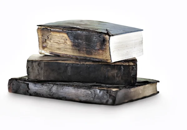 Sterty książek spalony — Zdjęcie stockowe