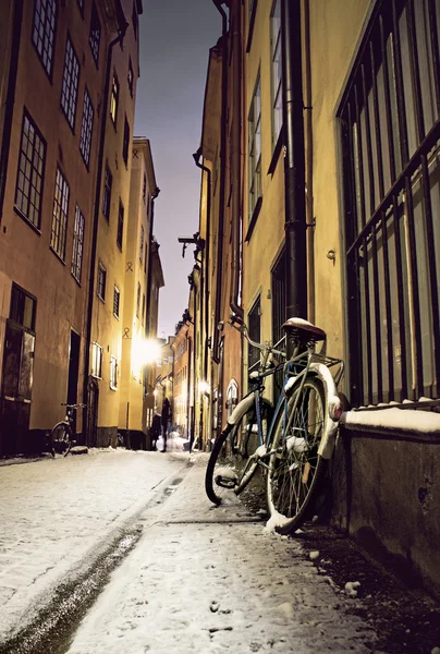 stockholm eski şehirde bisiklet