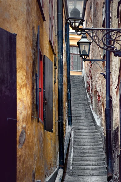 Escalier étroit à Stockholm — Photo