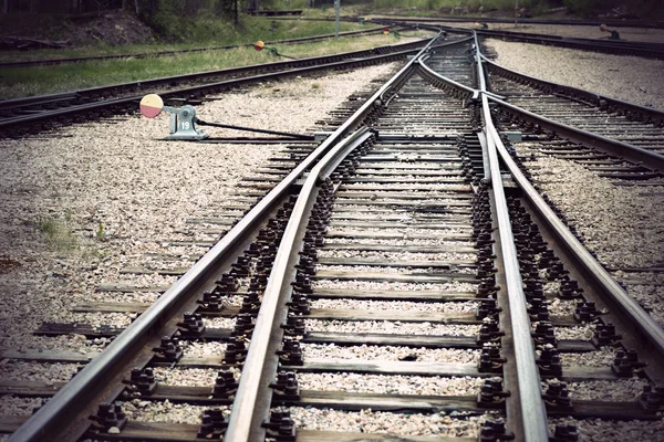 Vintage railway junction — Stock Photo, Image