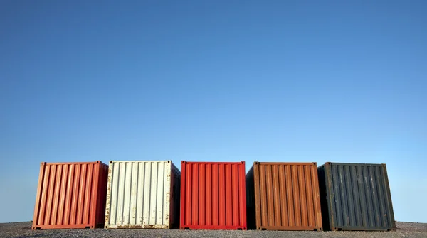 Five shipping containers — Stock Photo, Image