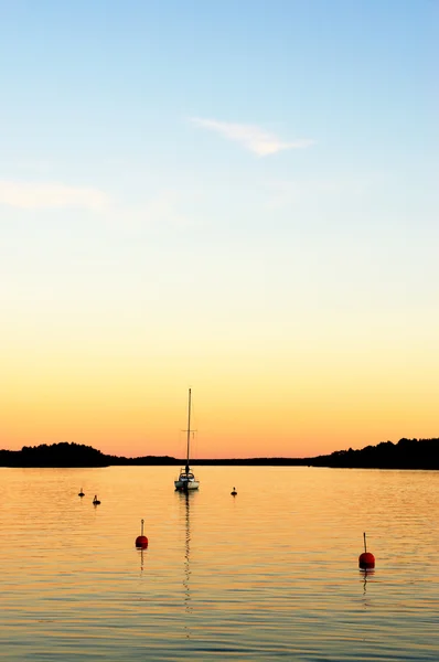 Yacht en soirée — Photo