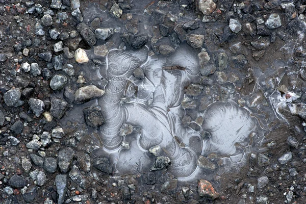 Gelo na estrada de terra — Fotografia de Stock