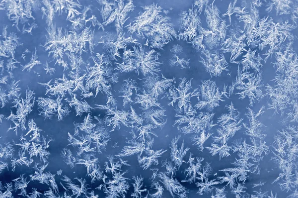 Ice crystals on glass — Stock Photo, Image