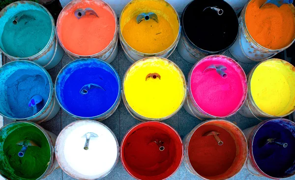 Vasi con pigmento di vernice — Foto Stock