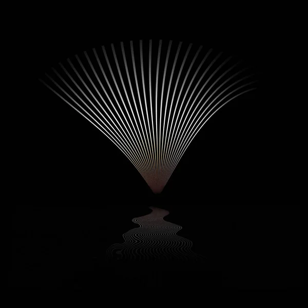 黒の反射で滑らかな抽象的な形状 — ストック写真