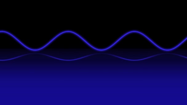 Синя Гладка Синусова Хвиля Безшовному Русі Відображенням Синьому Фоні — стокове відео