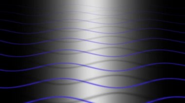 sine waves in smooth seamless 3d motion, with reflection on black and white background